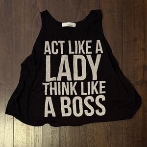 Sans Souci Black and White Statement Muscle Tee